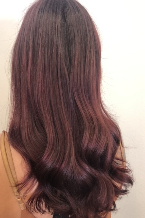 Balayage i varme toner